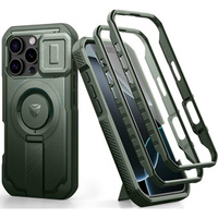 Armored case for iPhone 16 Pro, Dexnor CamProtect MagSafe, green (Two frames)