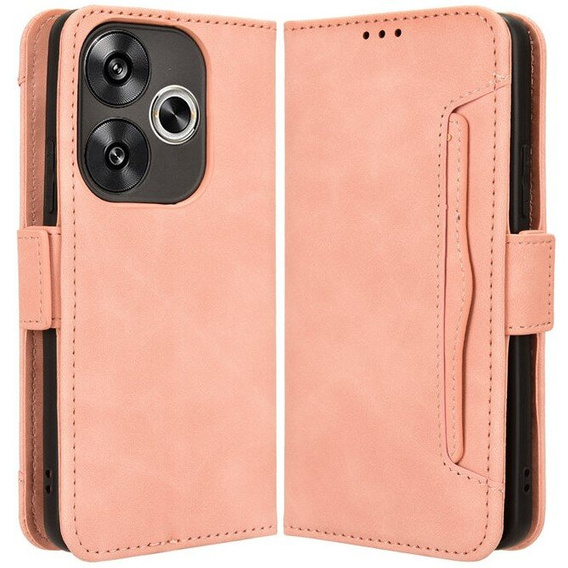 Flip case for Xiaomi Poco F6, Card Slot, pink