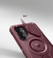 Armored case for Samsung Galaxy S25, Dexnor CamProtect MagSafe, red (Two frames)