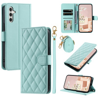 Flip case for Samsung Galaxy S25 FE, Rhombus Crossbody Leather, green