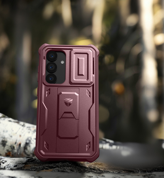Armored case for Samsung Galaxy S25, Dexnor Full Body (Two Frames), red