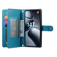 Flip case for Xiaomi 14T Pro, Wallet Zipper Pocket, blue