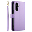 Flip case with zip pocket for Samsung Galaxy A57 5G, purple