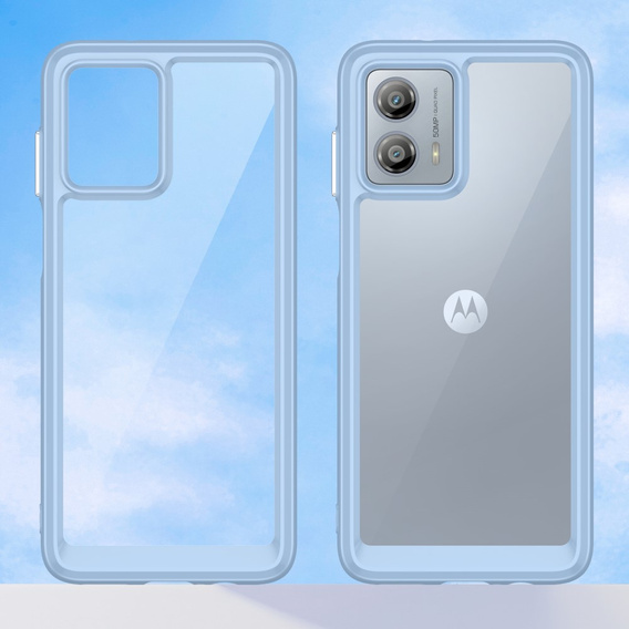 Case for Motorola Moto G53 5G, Fusion Hybrid, transparent / blue