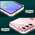 Case for Samsung Galaxy A36, Electro heart, pink rose gold + Glass 9H
