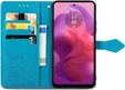 Flip case for Motorola Moto E14, Mandala, blue