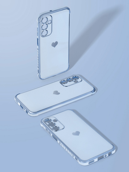 Case for Samsung Galaxy A26, Electro heart, blue + Glass 9H