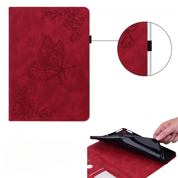 Case for Lenovo Tab M9, Butterfly, red