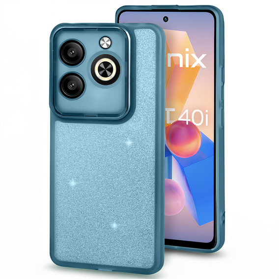 Case for Infinix Hot 40i, Glittery Powder, blue