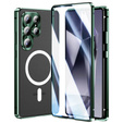 Magnetic Dual Glass MagSafe case for Samsung Galaxy S25 Ultra, green