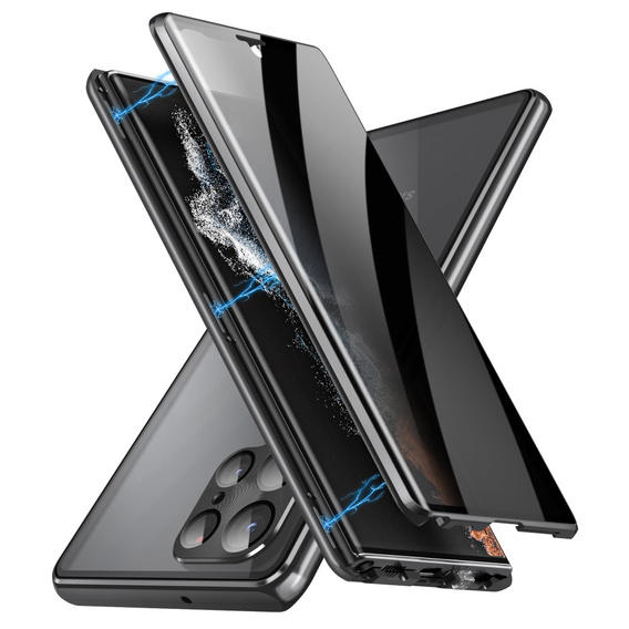Case for Samsung Galaxy S24 Ultra, Privacy Dual Glass, black