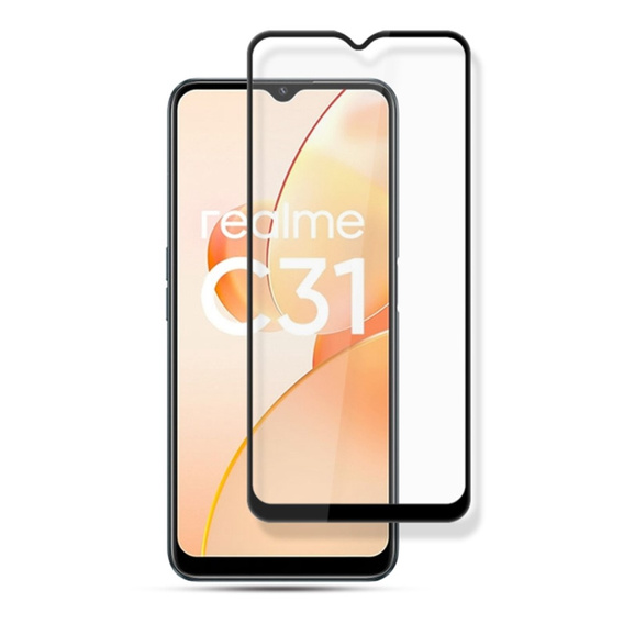 Mocolo Full Glue Tempered Glass for Realme C31, black frame