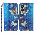 Flip case for Xiaomi Redmi 13C / Poco C65, Wallet, Butterflies blue