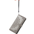 Flip case for Motorola Edge 50 Pro, Mandala, grey