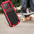 Case for iPhone 15 Pro, R-JUST, armoured, red / black