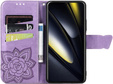 Flip case for Xiaomi Poco F6, Butterfly, purple