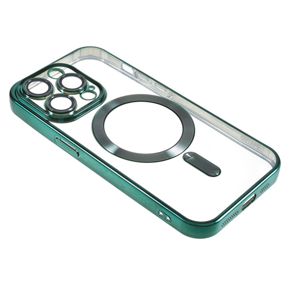 Case for iPhone 14 Pro, Electro MagSafe, green + Screen Glass