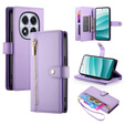 Flip case for Xiaomi Redmi Note 14 Pro 5G / Poco X7 5G, Wallet Zipper Pocket, purple