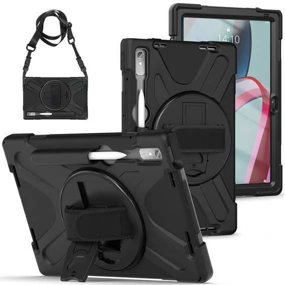 Armored Case for Lenovo Tab P11 Pro Gen 2 TB132FU TB132XU 11.2", protective 360 with stylus slot, black