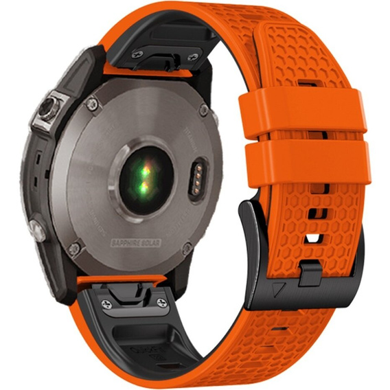 Silicone Strap for Garmin Fenix 7 / Forerunner 965 / 955 / 945 / 935, Orange / Black