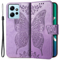 Flip case for Xiaomi Redmi Note 12 4G, Butterfly, purple