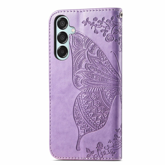 Flip case for Samsung Galaxy M15 5G, Butterfly, purple