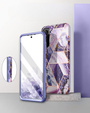 Case for Samsung Galaxy S22, Suritch Full Body Marble, purple