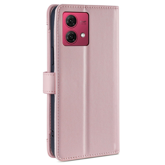 Flip case for Motorola Moto G84 5G, Wallet Zipper Pocket, pink