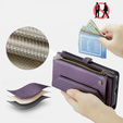 Case CASEME for Samsung Galaxy S24 FE, RFID Leather Wallet, with shoulder strap, purple