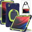 Children's case for Lenovo Tab M11, armored with strap, navy blue / green
