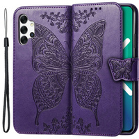Flip case for Samsung Galaxy A13 4G, Butterfly, purple
