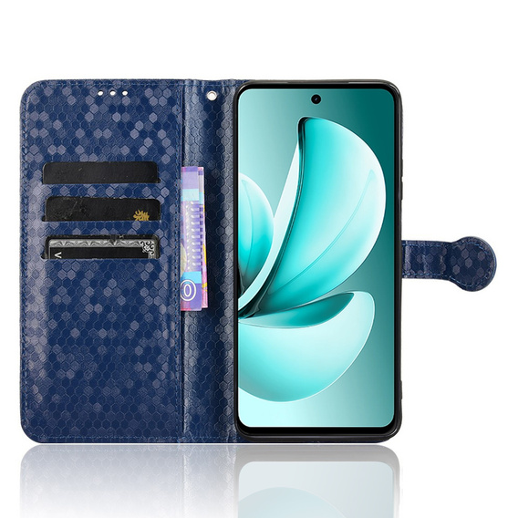 Flip case for Realme C71, Wallet Rhombus, blue