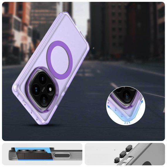 Case for Xiaomi Redmi Note 14 Pro 5G / Poco X7 5G, Fusion Hybrid, for MagSafe, purple