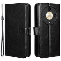 Flip case for Honor Magic 6 Lite 5G, Crazy Horse Wallet, black