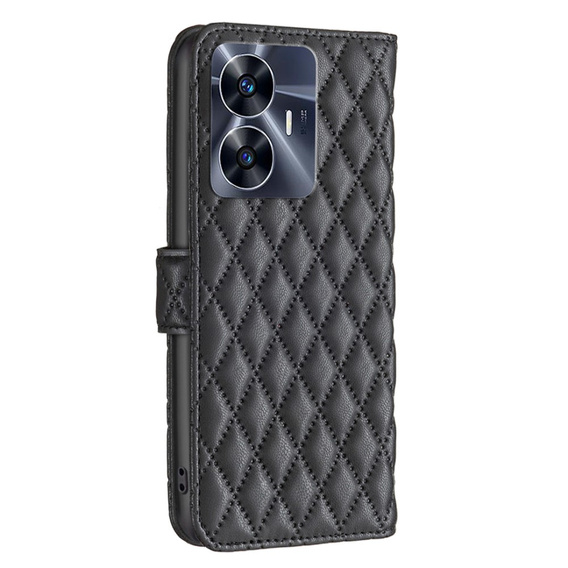 Flip case for Realme C55, Wallet, BINFEN COLOR, black