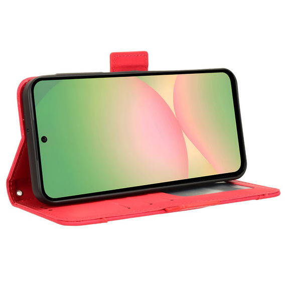 Flip case for Samsung Galaxy A56, Card Slot, red