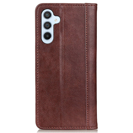 Case for Samsung Galaxy S24, Wallet Litchi Leather, brown