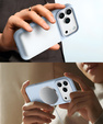 Silicone sleeve for iPhone 17 Pro Max, for MagSafe, anti-shock, blue