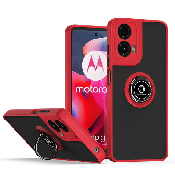 Case for Motorola Moto G24 / G24 Power / G04, Frosted Ring, red