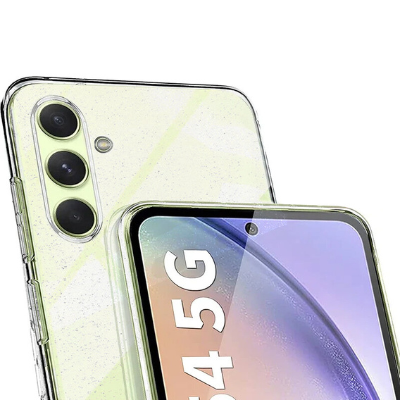 Case for Samsung Galaxy A15 5G, Silicone Brocade, clear + 9H Glass