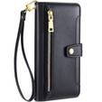 Flip case for iPhone 14, Wallet Zipper Pocket, black