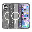 Case for iPhone 17, for MagSafe, glitter, translucent black