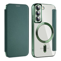 Flip case for Samsung Galaxy S22 5G, RFID Wallet MagSafe CamShield, green