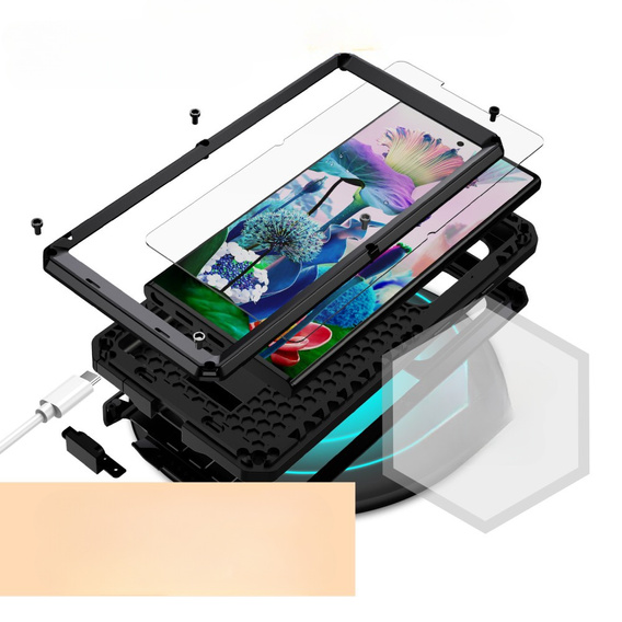 Armored case for Samsung Galaxy S23 Ultra, R-JUST CamShield Slide, black