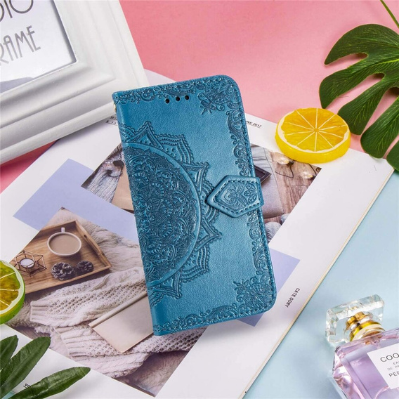 Flip case for Motorola Moto G85, Mandala, blue