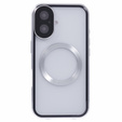 Magnetic Dual Glass MagSafe case for iPhone 16, silver