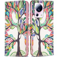 Flip case for Xiaomi 13 Lite, Wallet, tree of life, white