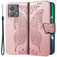 Flip case for Motorola Edge 40 Neo, Butterfly, pink rose gold
