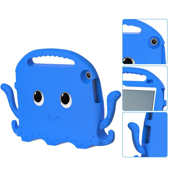 Children's case for Lenovo Tab M10 10.1 Gen 3, with handle, octopus, blue