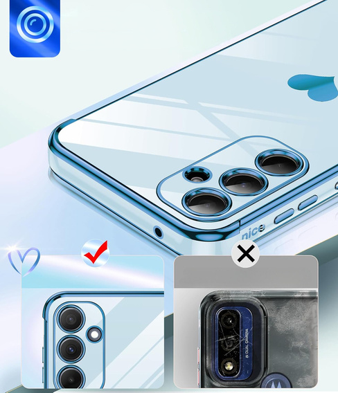 Case for Samsung Galaxy A54 5G, Electro heart, blue + 2x 9H Glass